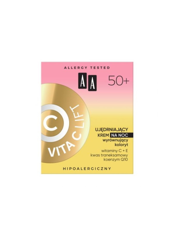 AA Vita C Lift 50+ ujędrniający Krem do twarzy na noc wyrównujący koloryt 50 ml