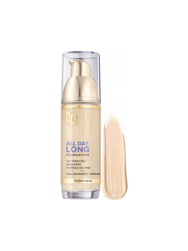 AA Wings Of Color All Day Long Podkład do twarzy /102/ Soft Beige 35 ml