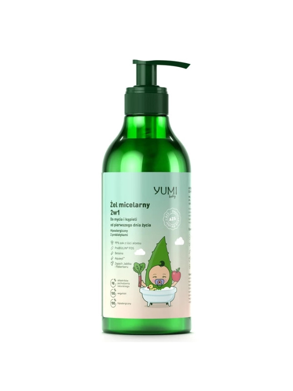 Yumi Baby AZS Żel micelarny 2w1 do mycia i kąpieli od pierwszego dnia życia 400 ml