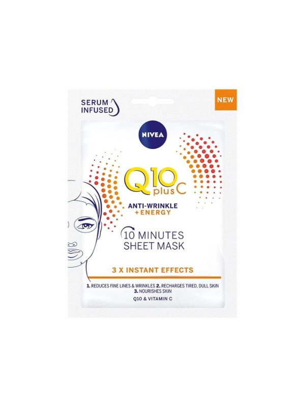 Nivea Q10 plus C 10 minutowa Maseczka w płacie 1 sztuka