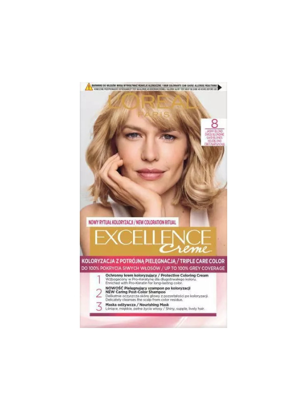 L'oreal Excellence Creme Farba do włosów /8/ Jasny Blond