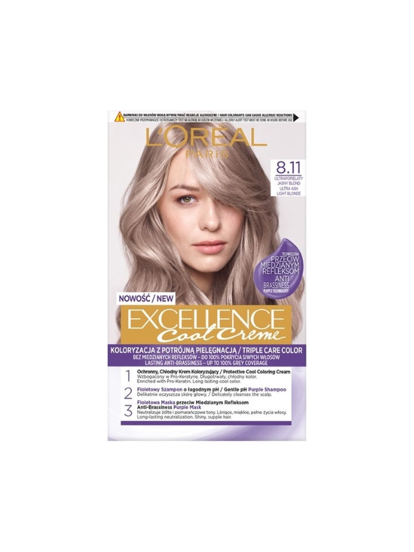 L'oreal Excellence Creme Farba do włosów /8.11/ Ultrapopielaty Blond