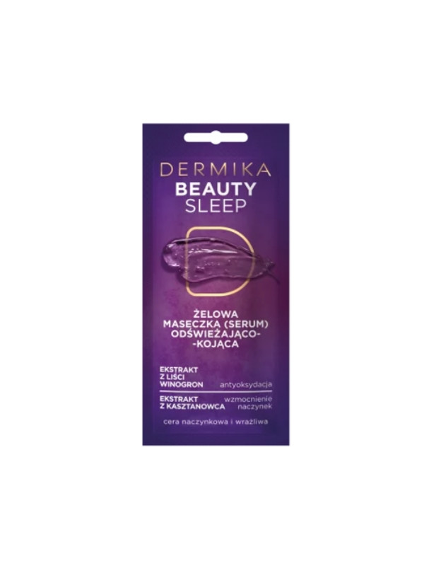 Dermika Beauty Sleep żelowa Maseczka-serum do twarzy odświeżająco-kojąca 7 g