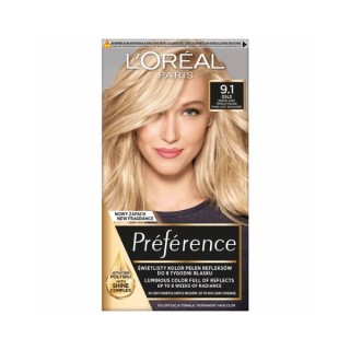 Фарба для волосся L'oreal Preference /9.1/ Дуже світлий попелястий Blond
