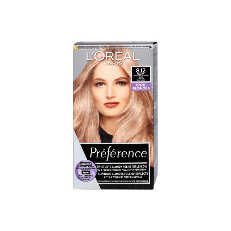 L'oreal Preference Hair dye /8.12/ Light Ash Beige Blond