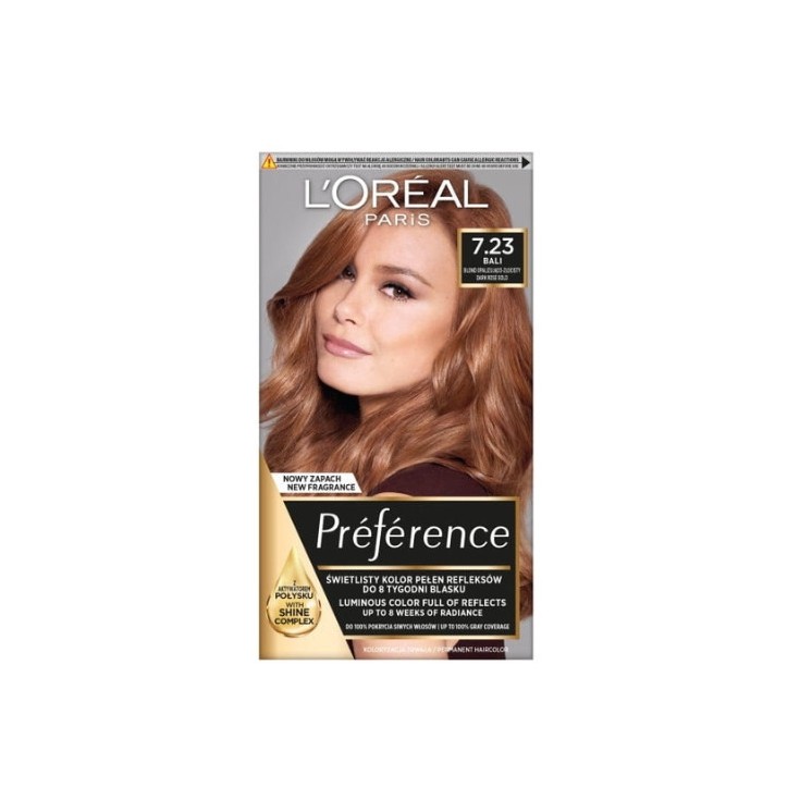 Фарба для волосся L'oreal Preference /7.23/ Blond Опалесцентно-золотистий Глибоке Rose Gold