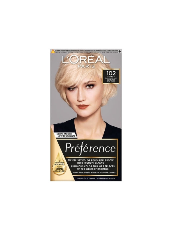 L'oreal Preference Farba do włosów /102/ Bardzo Bardzo Jasny Perłowy Blond