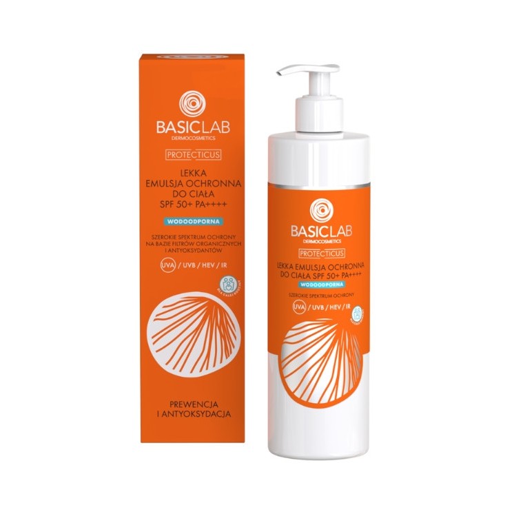 BasicLab Protecticus light protective emulsion SPF50 + waterproof Prevention and Antioxidation 300 ml