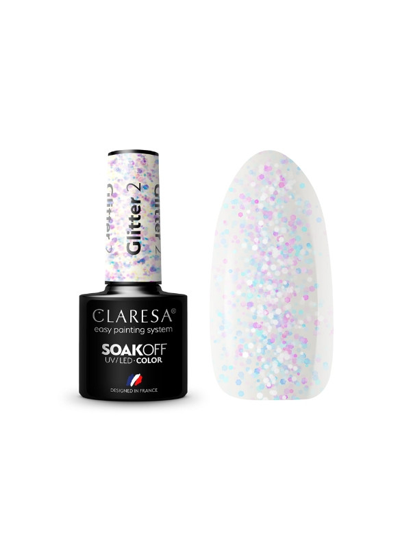 Claresa Glitter Lakier hybrydowy do paznokci /2/ 5 g