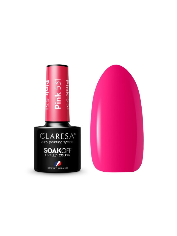 Claresa Pink Lakier hybrydowy do paznokci /531/ 5 g