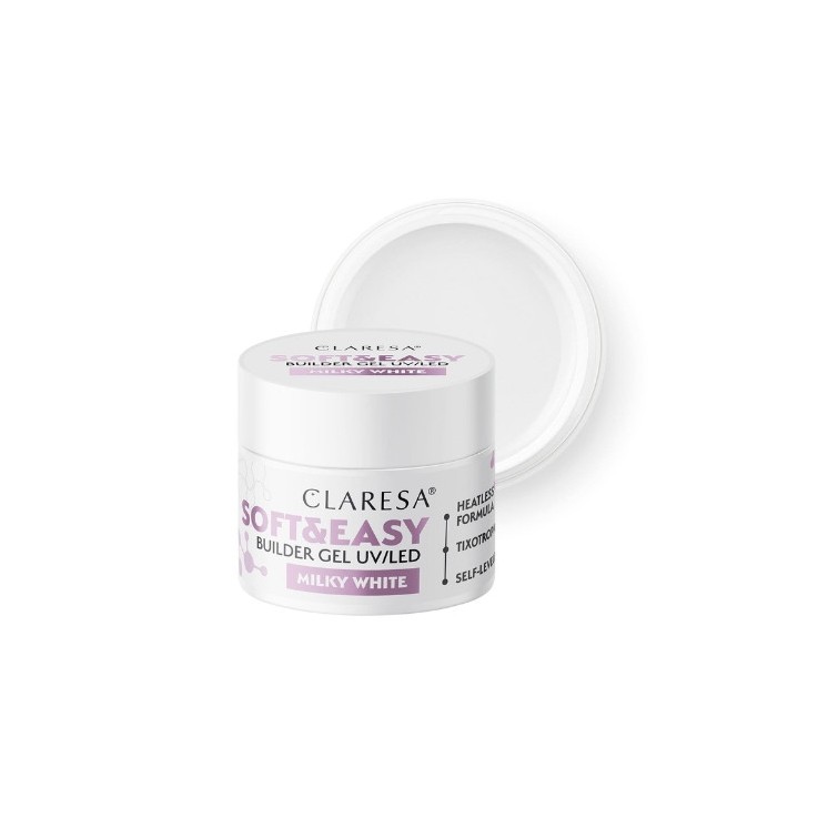 Гель для нарощування нігтів Claresa Soft & Easy Milky White 45 г