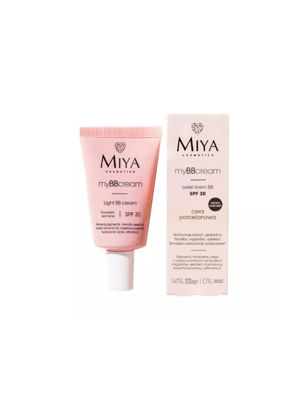 Miya Cosmetics myBBcream lekki Krem do twarzy BB SPF30 cera porcelanowa 40 ml