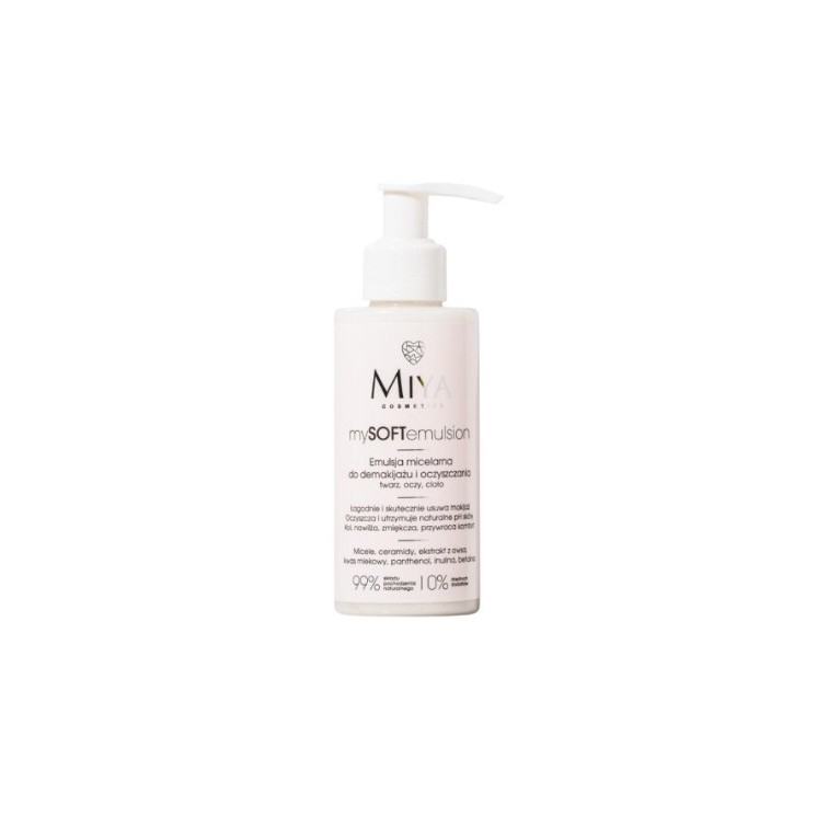 Miya Cosmetics mySOFTemulsion micelarna Emulsja do demakijażu i oczyszczania twarzy, oczu i ciała 140 ml