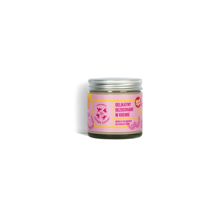Mydlarnia Cztery Szpaki delicate cream deodorant Vanilla and Palmarose Limited Edition "Badaj się" 60 ml