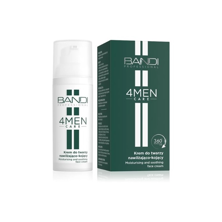 Зволожуючий і заспокійливий крем для обличчя Bandi 4Men Care для чоловіків 50 мл