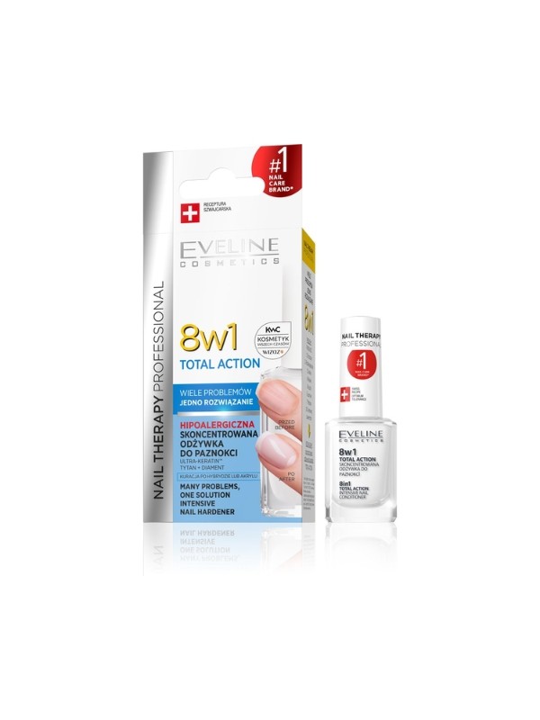 Eveline Professional Nail Therapy Total Action 8w1 Odżywka do paznokci hipoalergiczna 12 ml