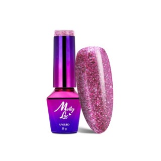 MollyLac /540/ Luxury Glam Hybrid Nail Polish Pink Reflections 5 ml