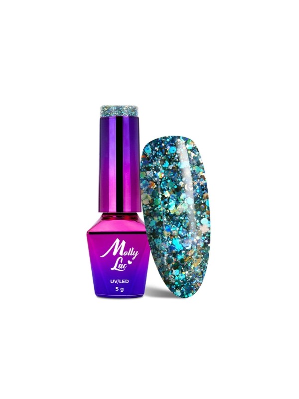 MollyLac /537/ Crushed Diamonds Lakier Hybrydowy Glammy Chic 5 ml