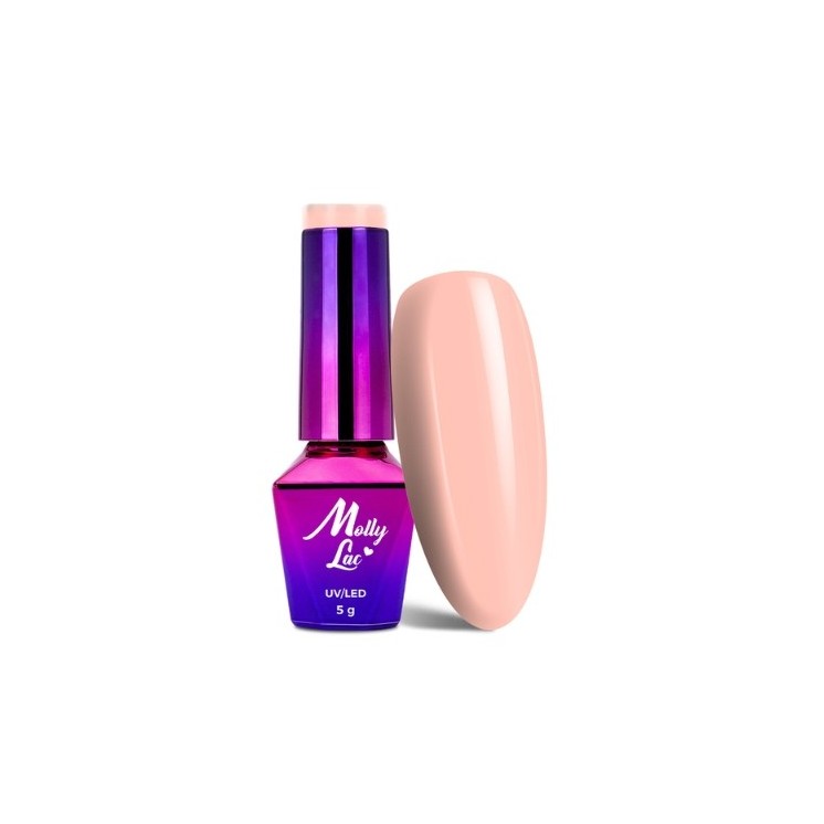 MollyLac /300/ Skin & Make Up Lakier Hybrydowy Soft Peach 5 ml