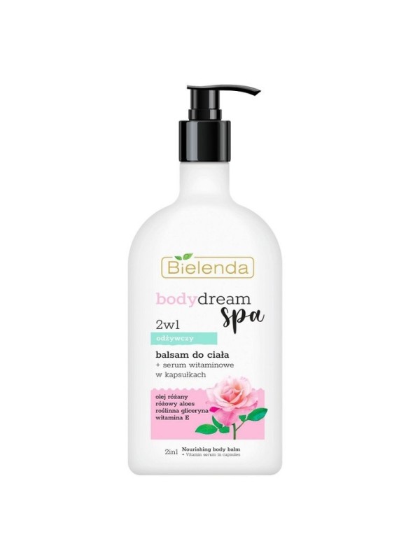 Bielenda Body Dream Spa 2w1 odżywczy Balsam do ciała + Serum witaminowe w kapsułkach Róża 350 ml