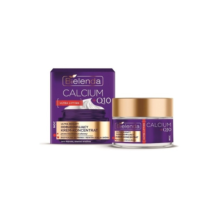 Bielenda CALCIUM + Q10 ultra відновлюючий нічний крем-концентрат проти зморшок для обличчя 50 мл