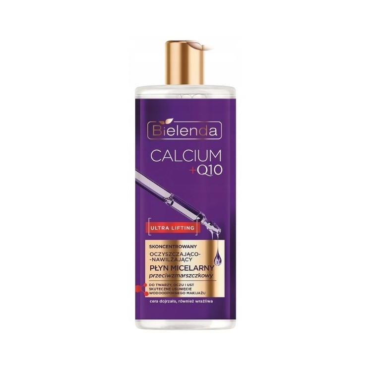 Bielenda CALCIUM + Q10 концентрована очищувальна та зволожуюча міцелярна рідина проти зморшок 500 мл