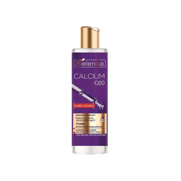 Bielenda CALCIUM + Q10 концентрований зволожуючий і регенеруючий тонік для обличчя проти зморшок 200 мл