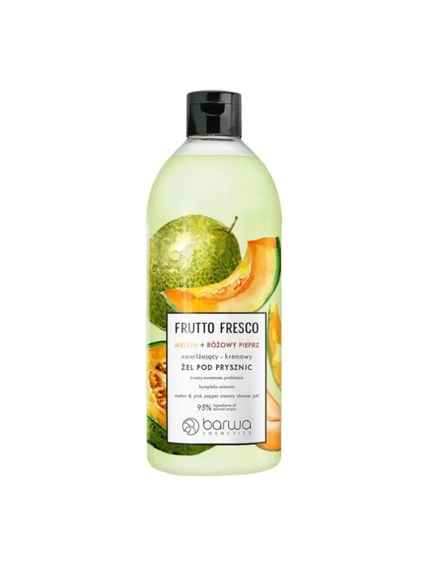 Barwa Frutto Fresco Naturalny nawilżający Żel pod prysznic Melon + Różowy Pieprz 480 ml