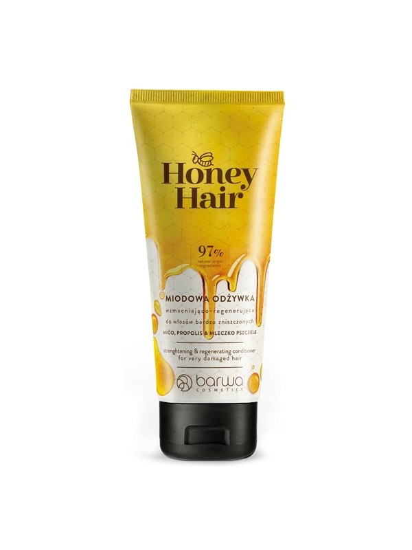 Barwa Honey Hair Wzmacniająco - regenerująca Odżywka do włosów bardzo zniszczonych Miód , Propolis & Mleczko Pszczele 200 ml