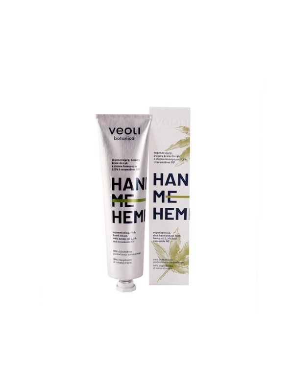 Veoli Botanica Hand Me Hemp bogaty Krem do rąk regenerujący z olejem konopnym 2,5% 75 ml