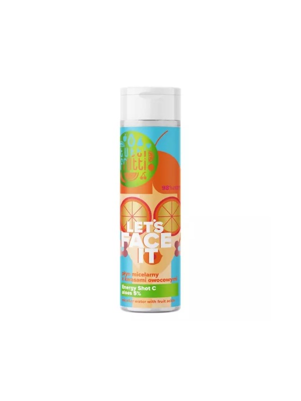 Farmona Tutti Frutti Let's Face It Oczyszczający Płyn micelarny z kwasami owocowymi i Aloesem 5% + Energy Shot C 200 ml