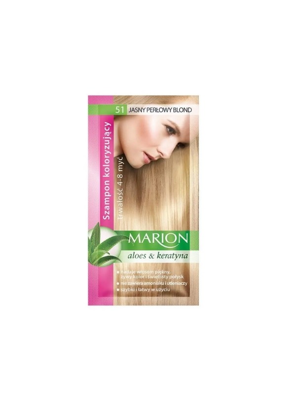 Marion Szampon koloryzujący z wyciągiem z aloesu 4-8 myć /51/ Jasny perłowy blond 40 ml