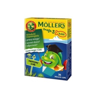 Рибне желе Moller's Omega-3 з фруктовим смаком 36 шт