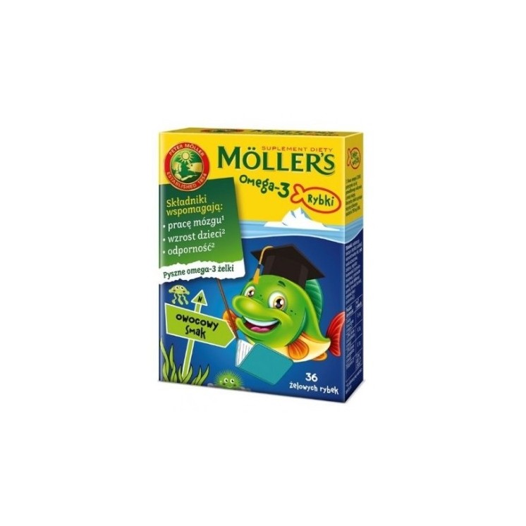 Moller's Omega-3 Rybki Żelki o smaku owocowym 36 sztuk