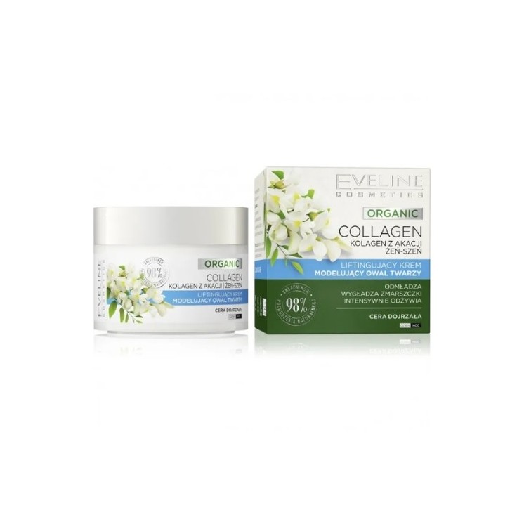 Eveline Organic Collagen Lifting Face Cream modeling the face oval 50 ml