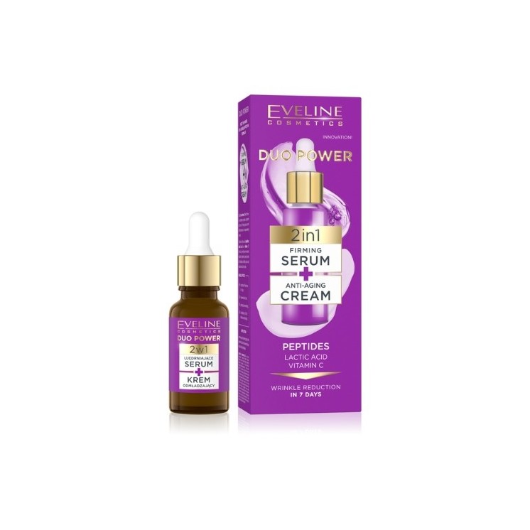 Eveline Duo Power 2in1 Firming Serum + Anti-Wrinkle Face Cream 18 ml