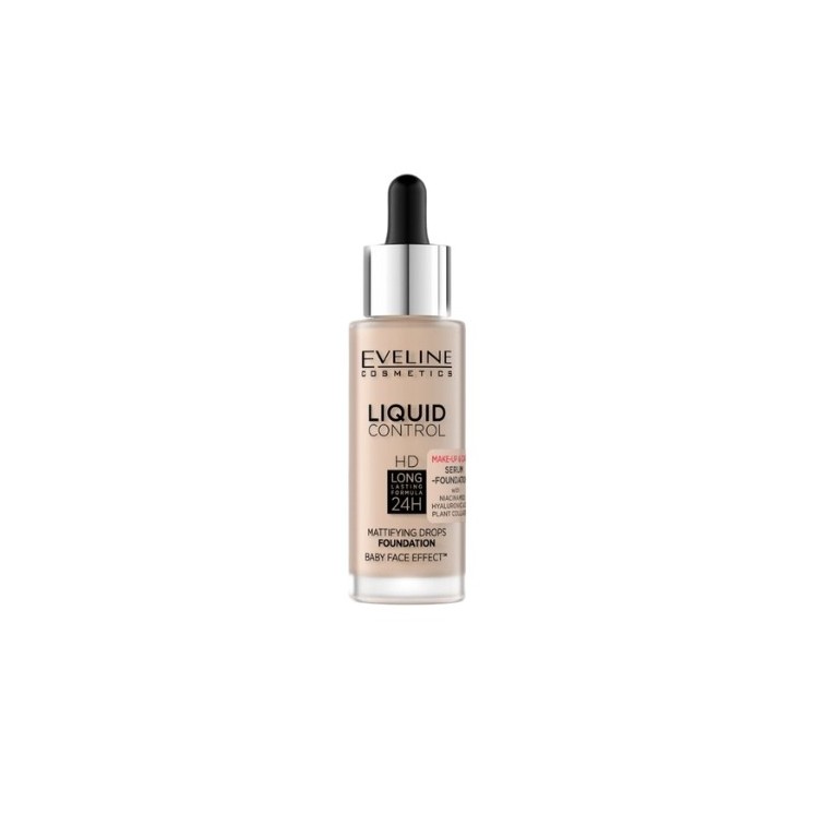 Eveline Liquid Control Facial Foundation with Niacinamide in Droper /010/ Light Beige 32 мл