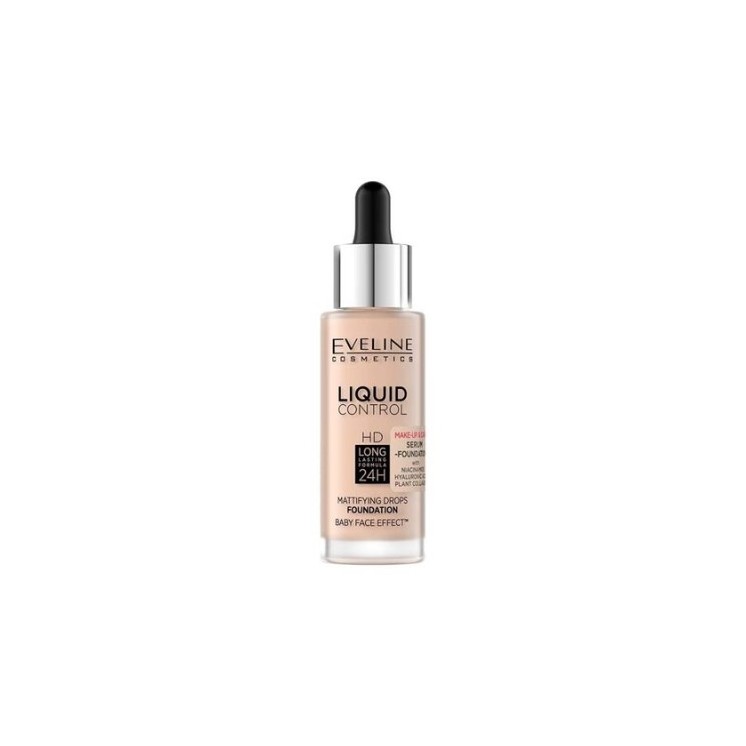 Eveline Liquid Control Facial foundation with Niacinamide in Droper /050/ Golden Beige 32 ml