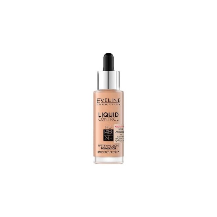 Тональна основа Eveline Liquid Control Facial with Niacinamide in Droper /055/ Honey 32 мл