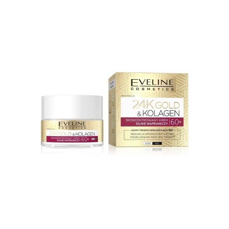 Eveline 24K Gold & Collagen Concentrated Face Cream 60+ Strongly repairing 50 ml
