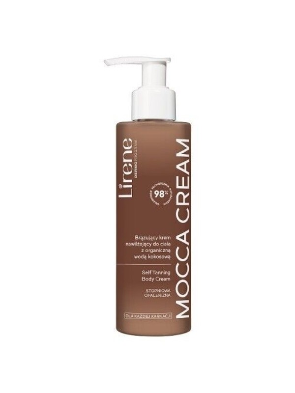 Lirene Self Tanning Body Cream brązujący Krem nawilżający do ciała z organiczną wodą kokosową Mocca Cream 190ml