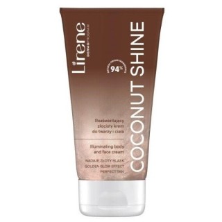 Освітлюючий крем для тіла та обличчя золотистий Coconut Shine Lirene 150 мл