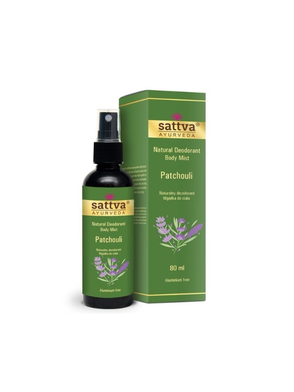 Sattva Ayurveda Patchouli naturalny Dezodorant - mgiełka do ciała 80 ml