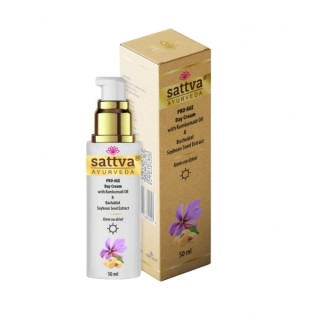 Денний крем для обличчя Sattva Ayurveda Pro Age з олією Кумкумаді та бакучіолом 50 мл