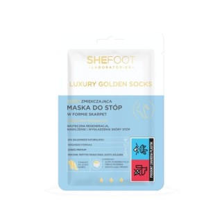 SheHand Luxury Golden Gloves Golden Softening Foot Mask у формі шкарпеток 1 пара
