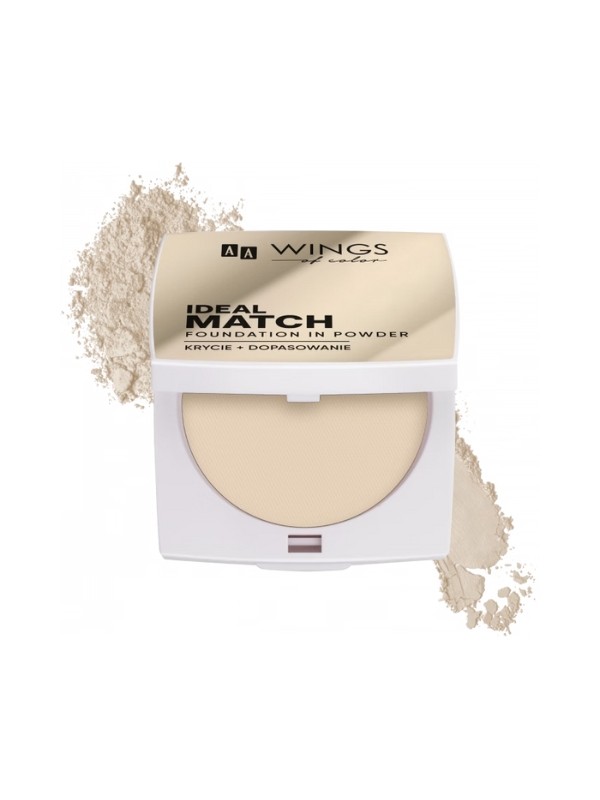 AA Wings of Color Ideal Match Foundation In Powder Wielofunkcyjny podkład w pudrze Light 8,5 g