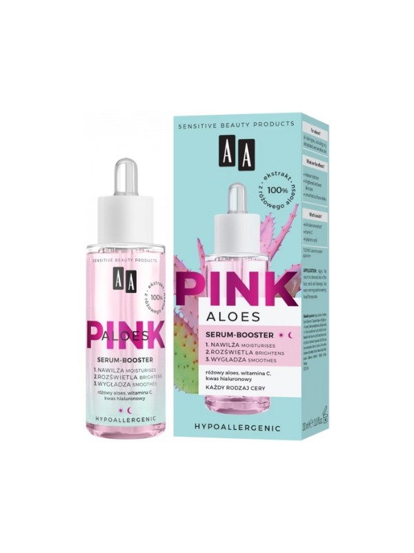 AA Aloes Pink Serum-booster do twarzy z kwasem hialuronowym 30 ml