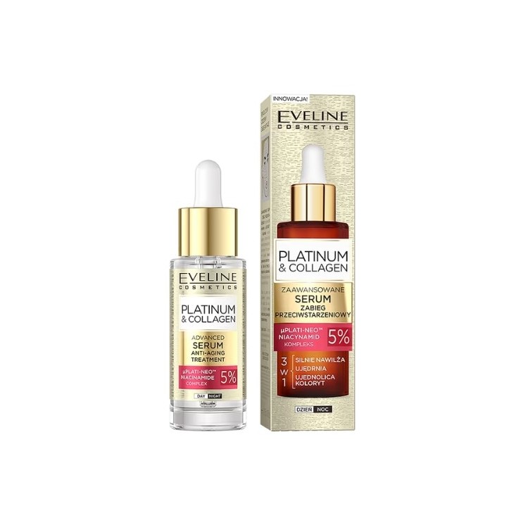 Eveline Platinum &Collagen Advanced Facial Serum Anti-aging treatment 30 ml