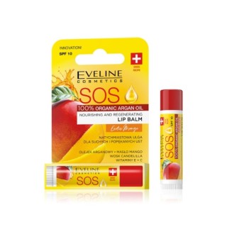 Eveline SOS живильний і відновлюючий бальзам для губ SPF10 Mango
