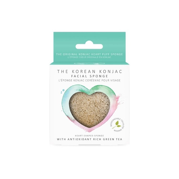 The Konjac Sponge Company Konjac Sponge Heart Green Tea 1 piece